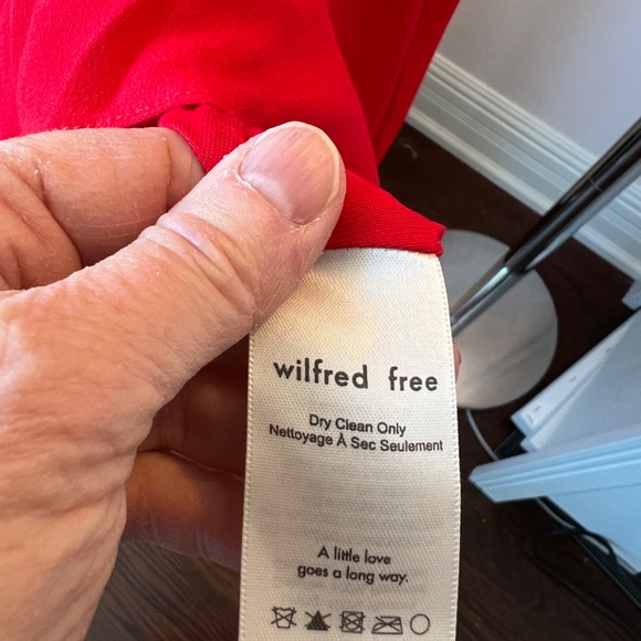 Wilfred Free Red "Silk-like" V neck Dress - Picture 6 of 6